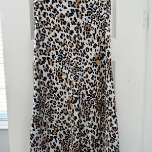 BABATON Aritzia Leopard Print Satin Slip Skirt